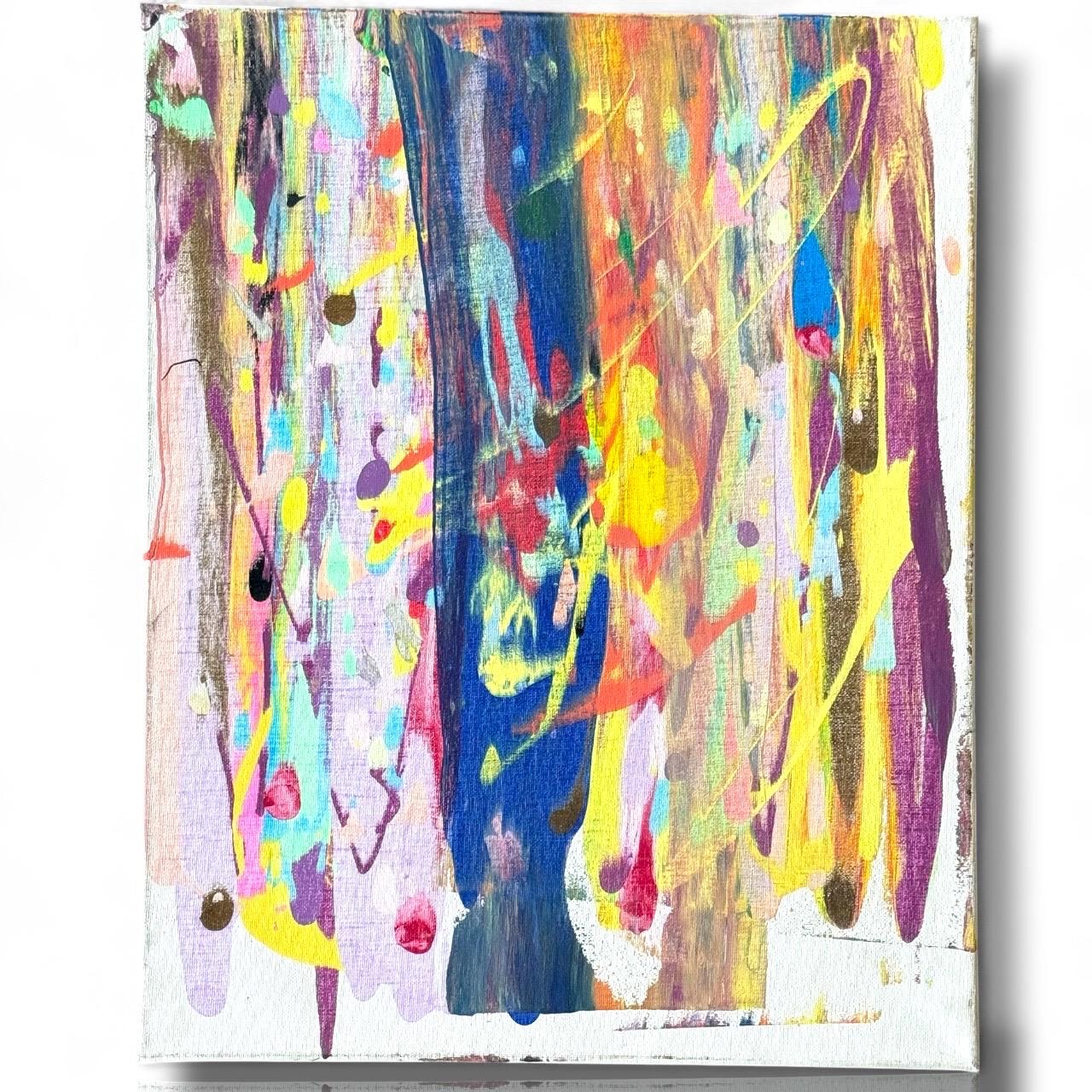 Color Abstract Expressionist Painting Original Canvas Artwork Artist Signed Art