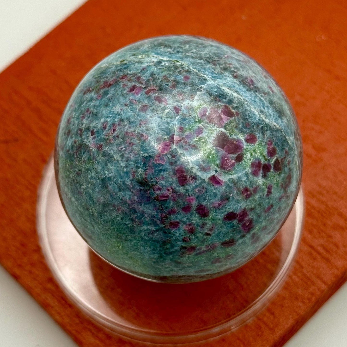 A Fine Ruby Kyanite Quartz Crystal Sphere Geode Mineral Specimen Charm