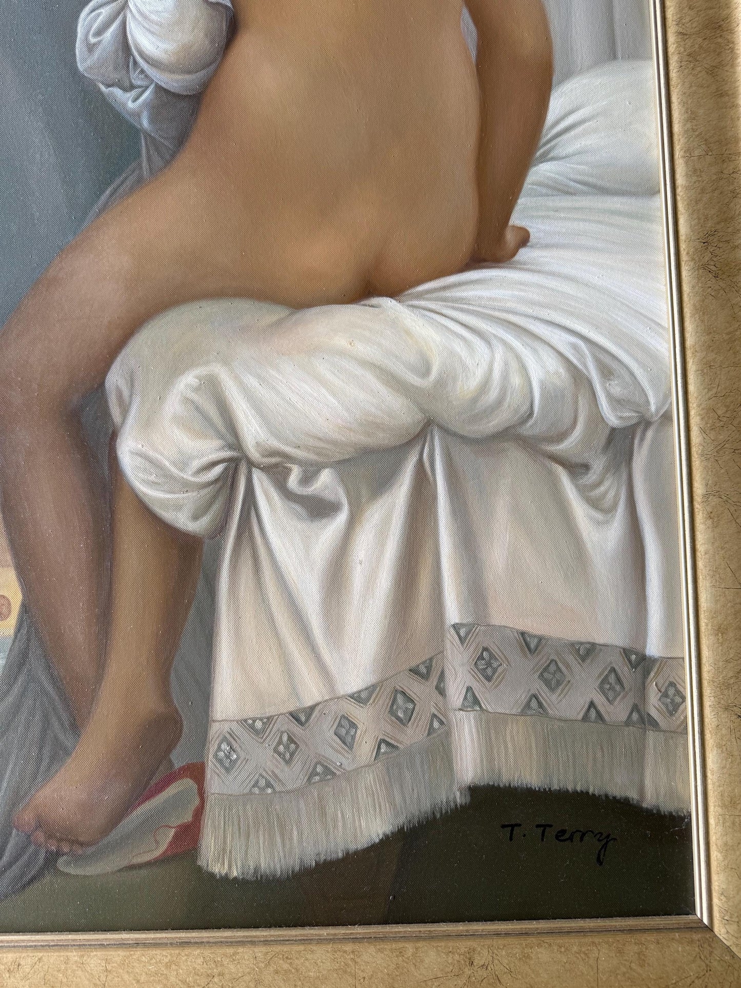 A Original Artwork painted canvas art artwork of nude woman showing back 42x25