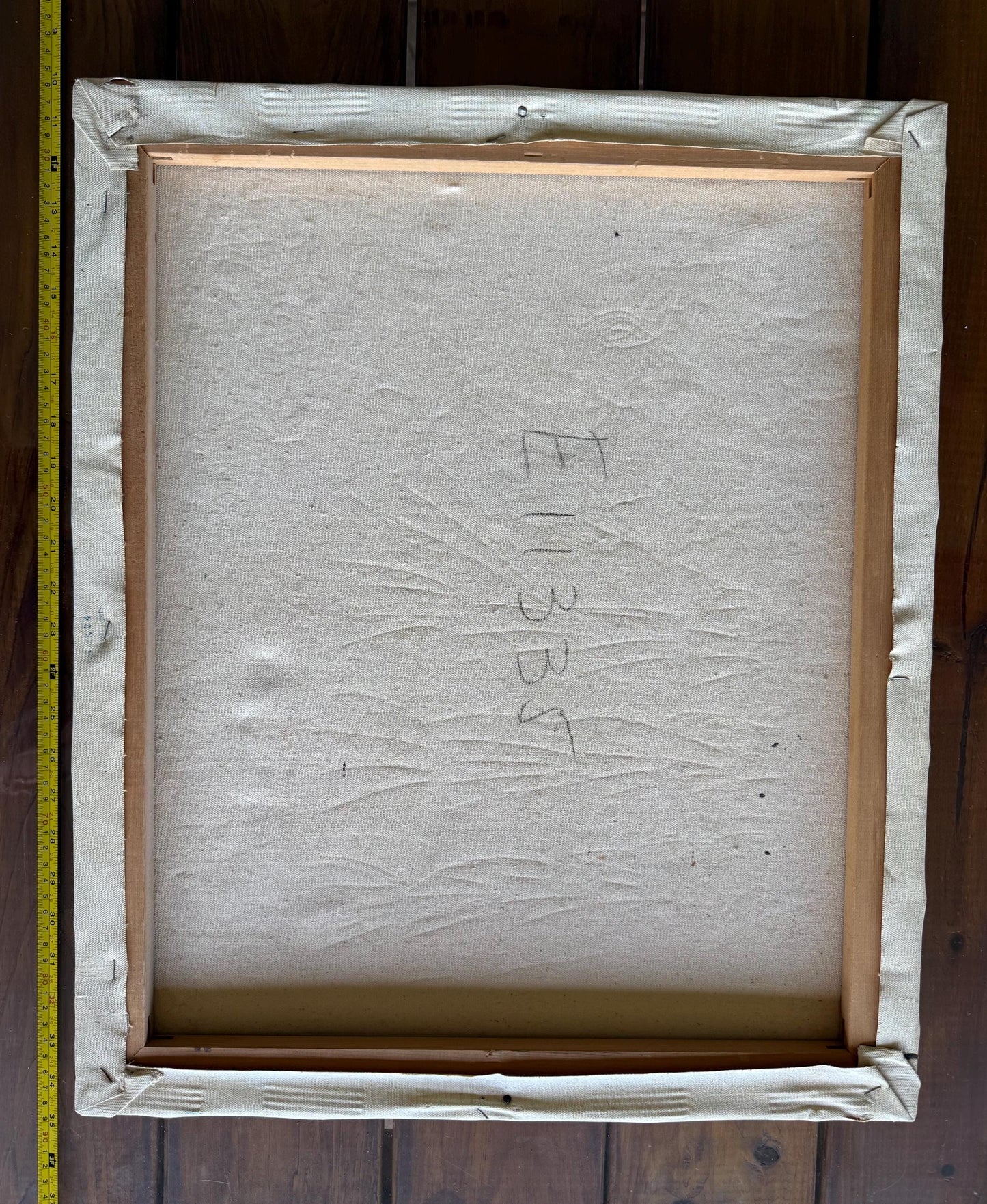 A Vtg Painted Canvas Signed Original Maritime 20th Century Ship Sea Art Y.Kinker