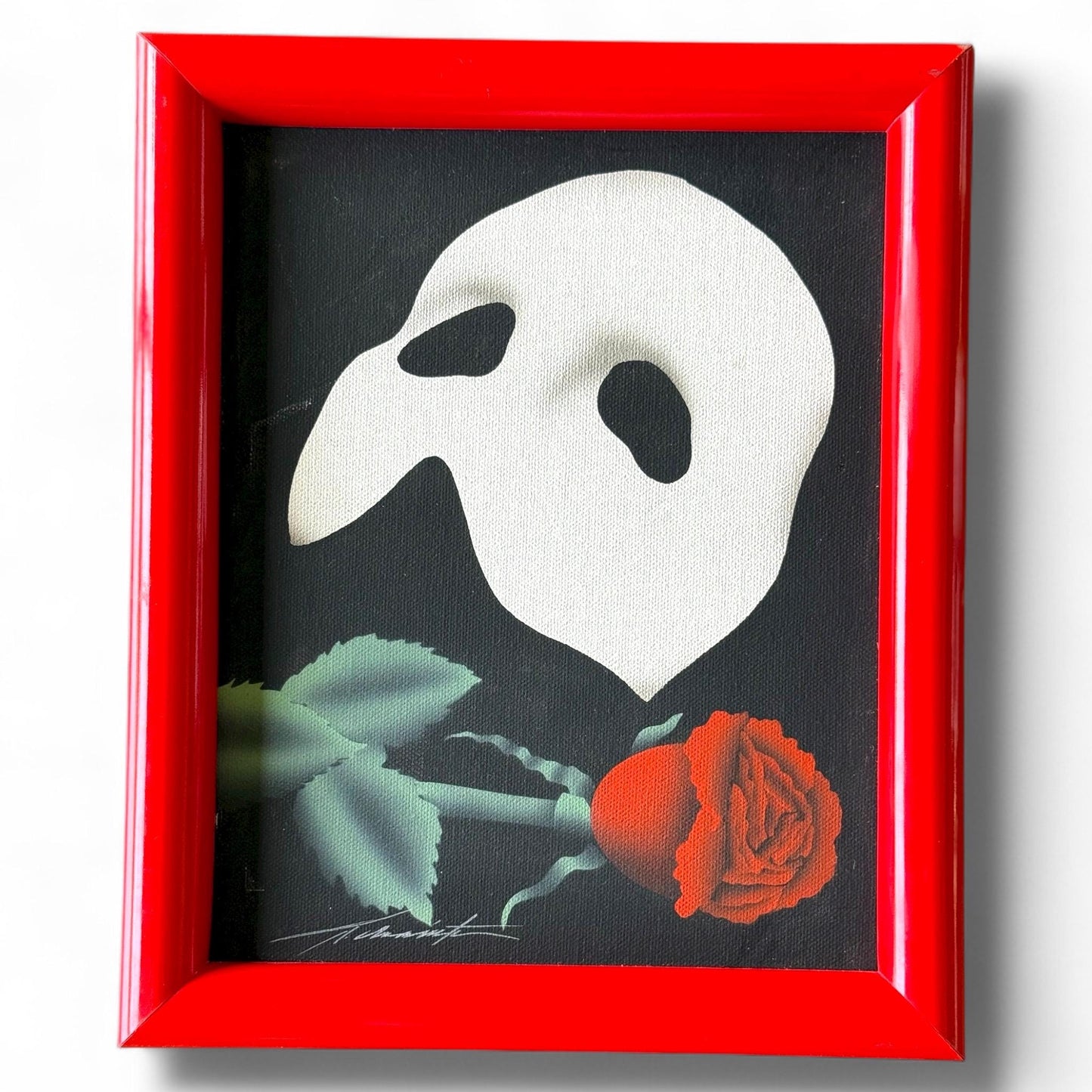 A Signed Dated Artist Original Painted Canva Phantom of the Opera Fine Art Piece