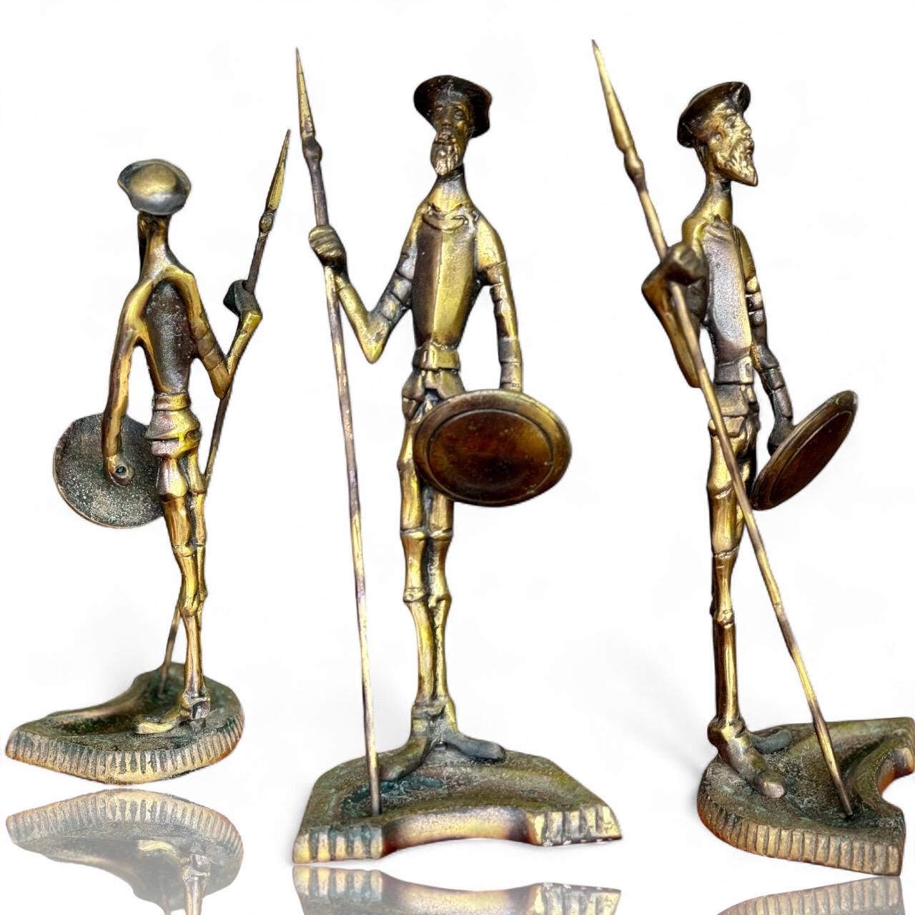 Antique Don Quixote Bronze Figurine from Chile Rare Handmade Art Sculpture Decor