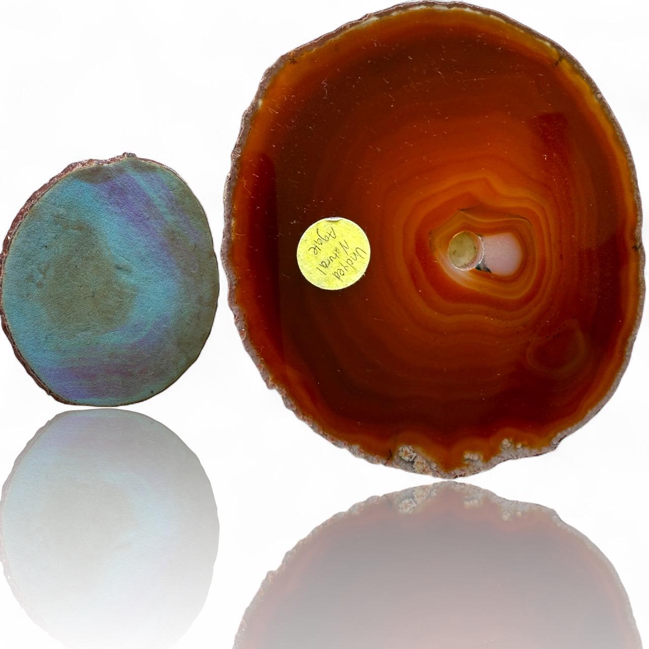 A carnelian red rust amber Brazilian Agate Slice