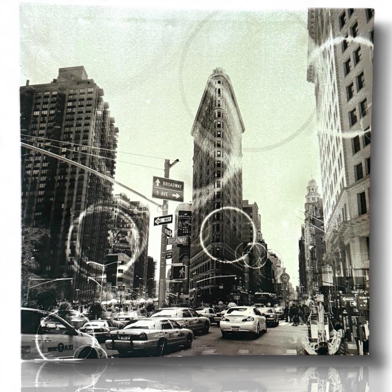 Flatiron Building New York City NY NYC Poster Canvas Metallic Black Grey WallArt