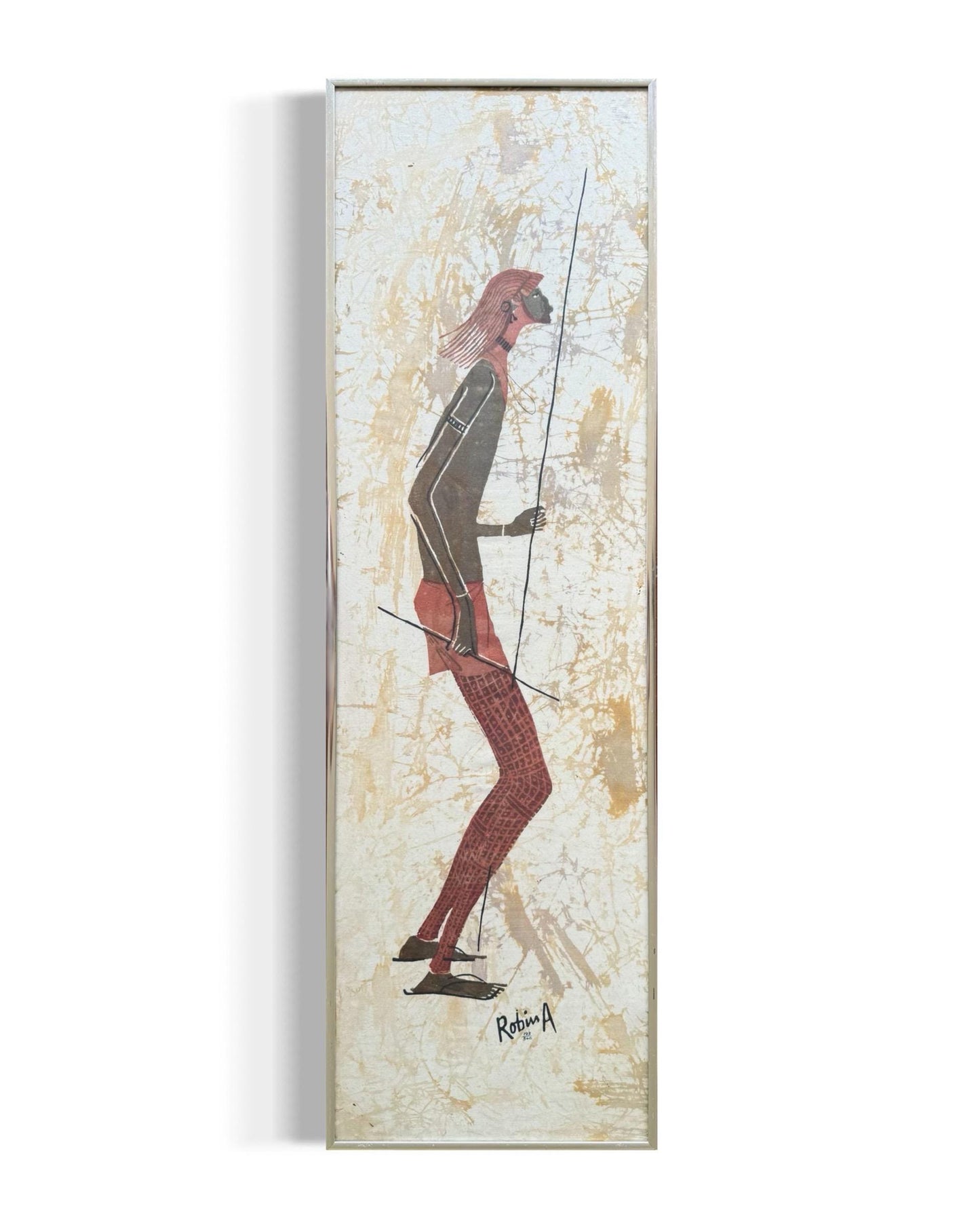 Original Hand Painted Silk Fabric Cloth African Batik Art Signed Robin Anderson