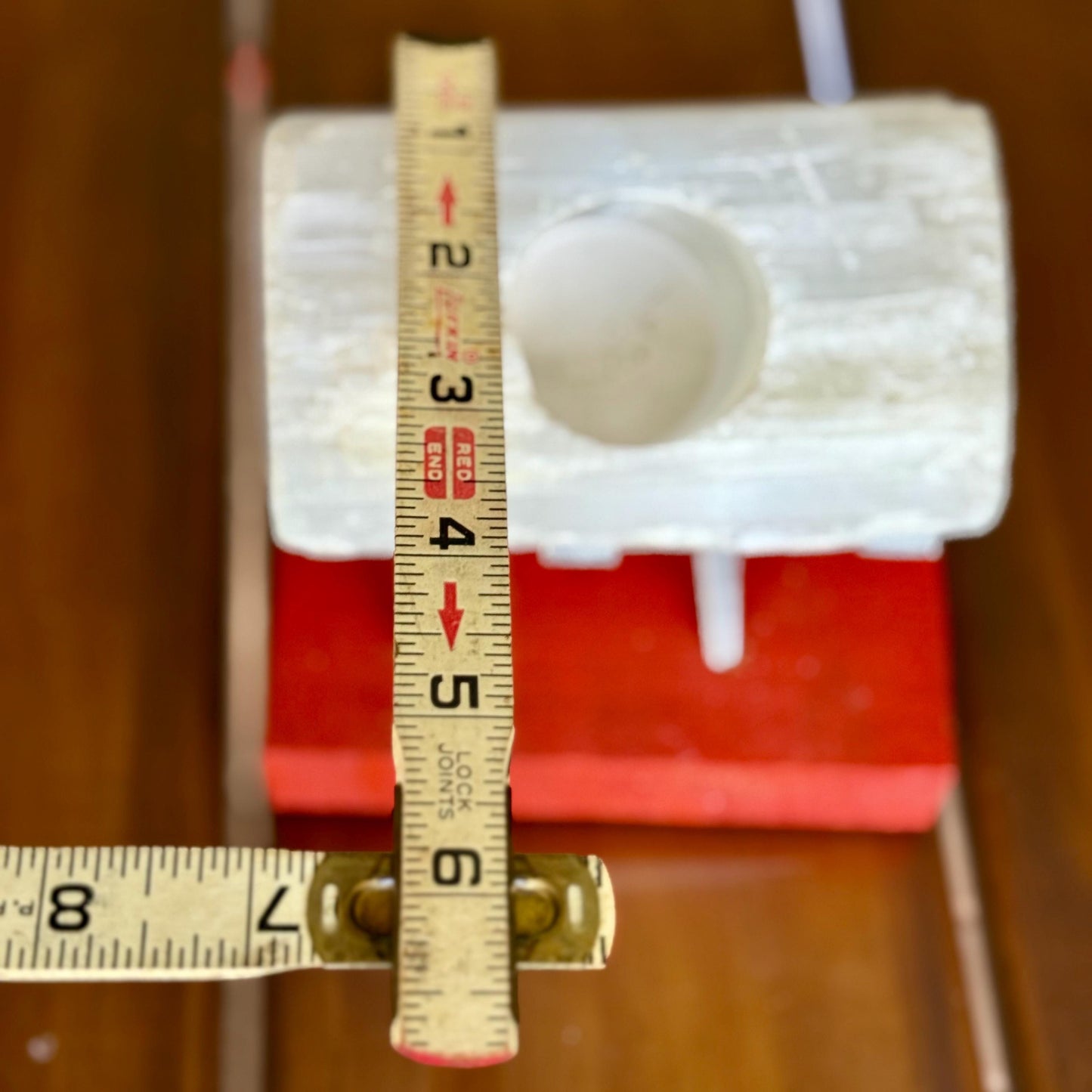 A Vintage Hand cut Natural Selenite Brazil Tealight Candleholder Crystal Charger