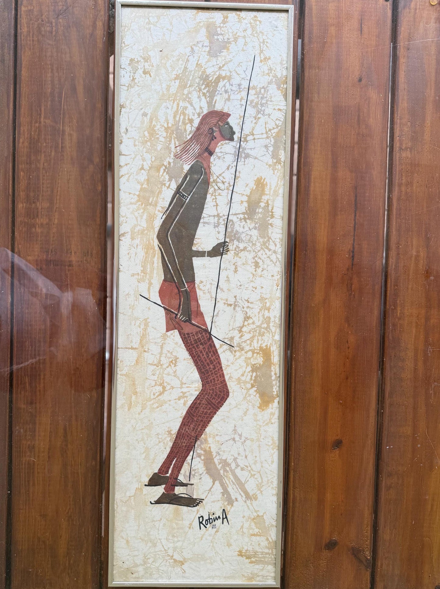 Original Hand Painted Silk Fabric Cloth African Batik Art Signed Robin Anderson