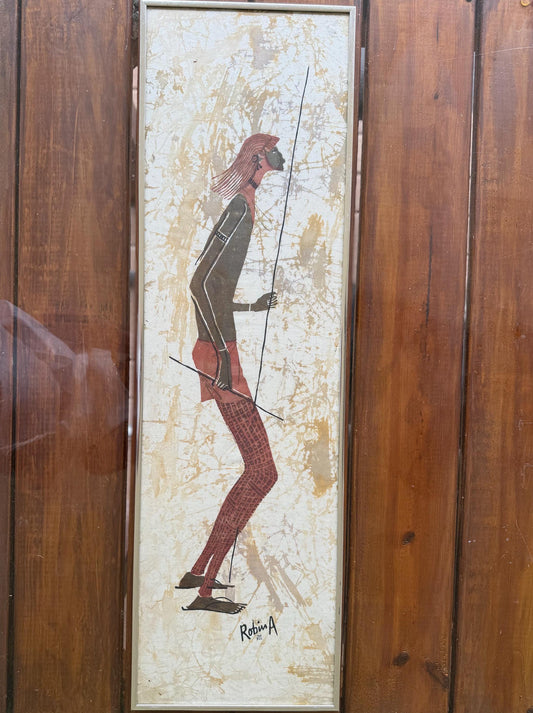 Original Hand Painted Silk Fabric Cloth African Batik Art Signed Robin Anderson