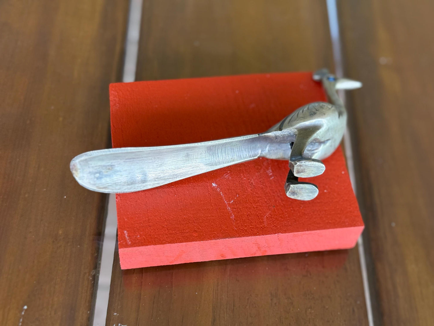 A Handcrafted Solid Brass Peacock Bird  Engraved Vintage Figurine