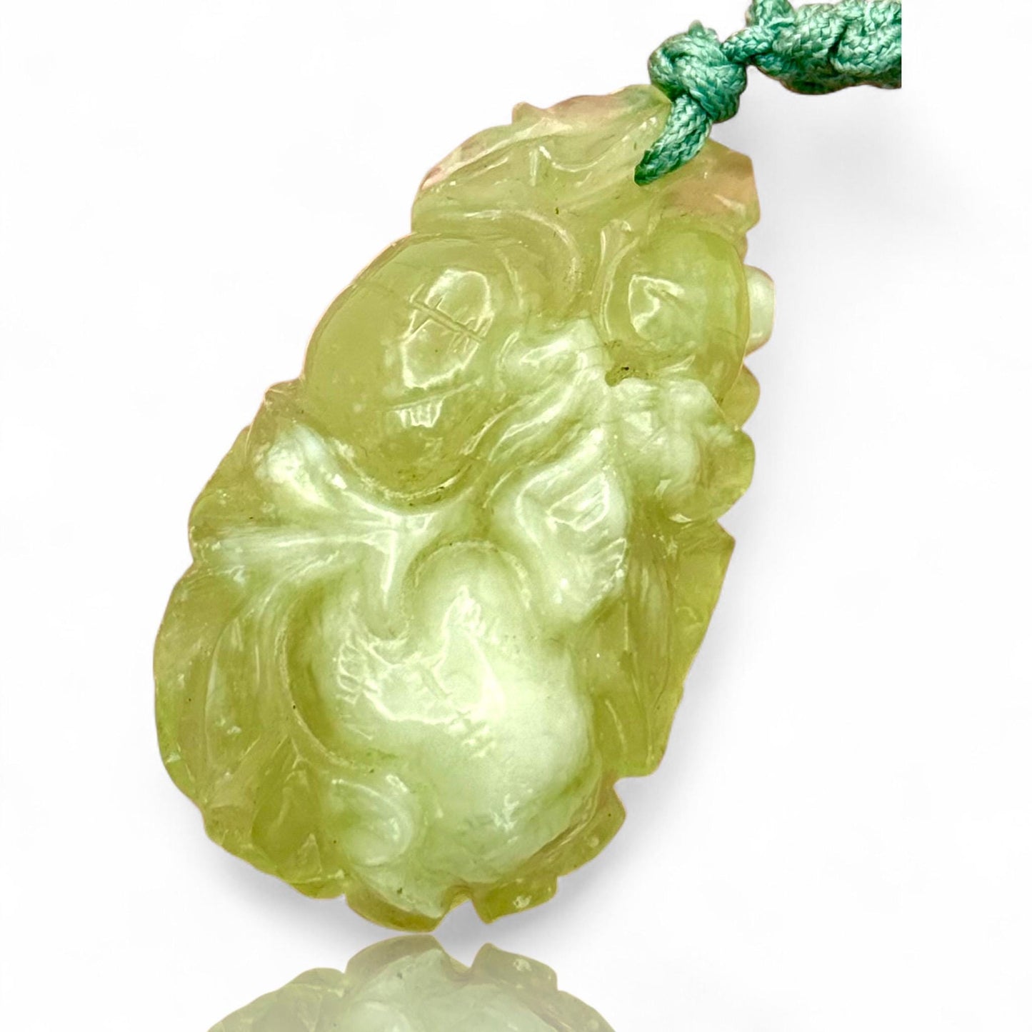 A Natural Fine Grade Green Jade Hand Carved Antique Asian Amulet Pendant Piece