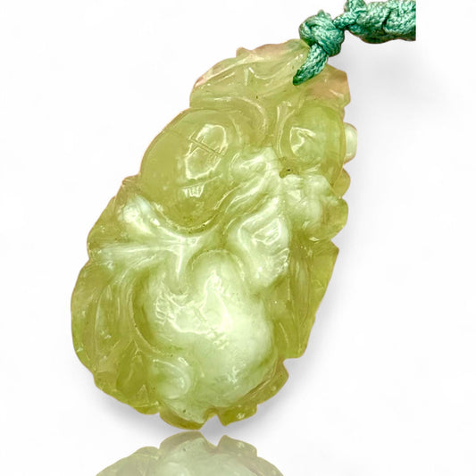 A Natural Fine Grade Green Jade Hand Carved Antique Asian Amulet Pendant Piece