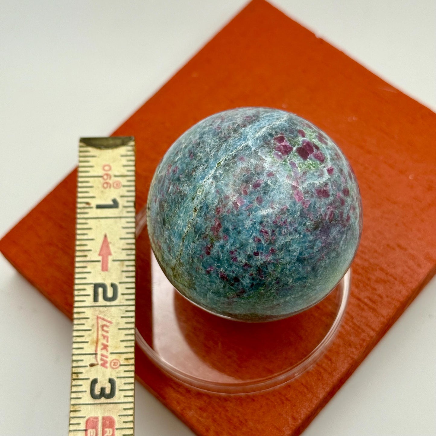 A Fine Ruby Kyanite Quartz Crystal Sphere Geode Mineral Specimen Charm