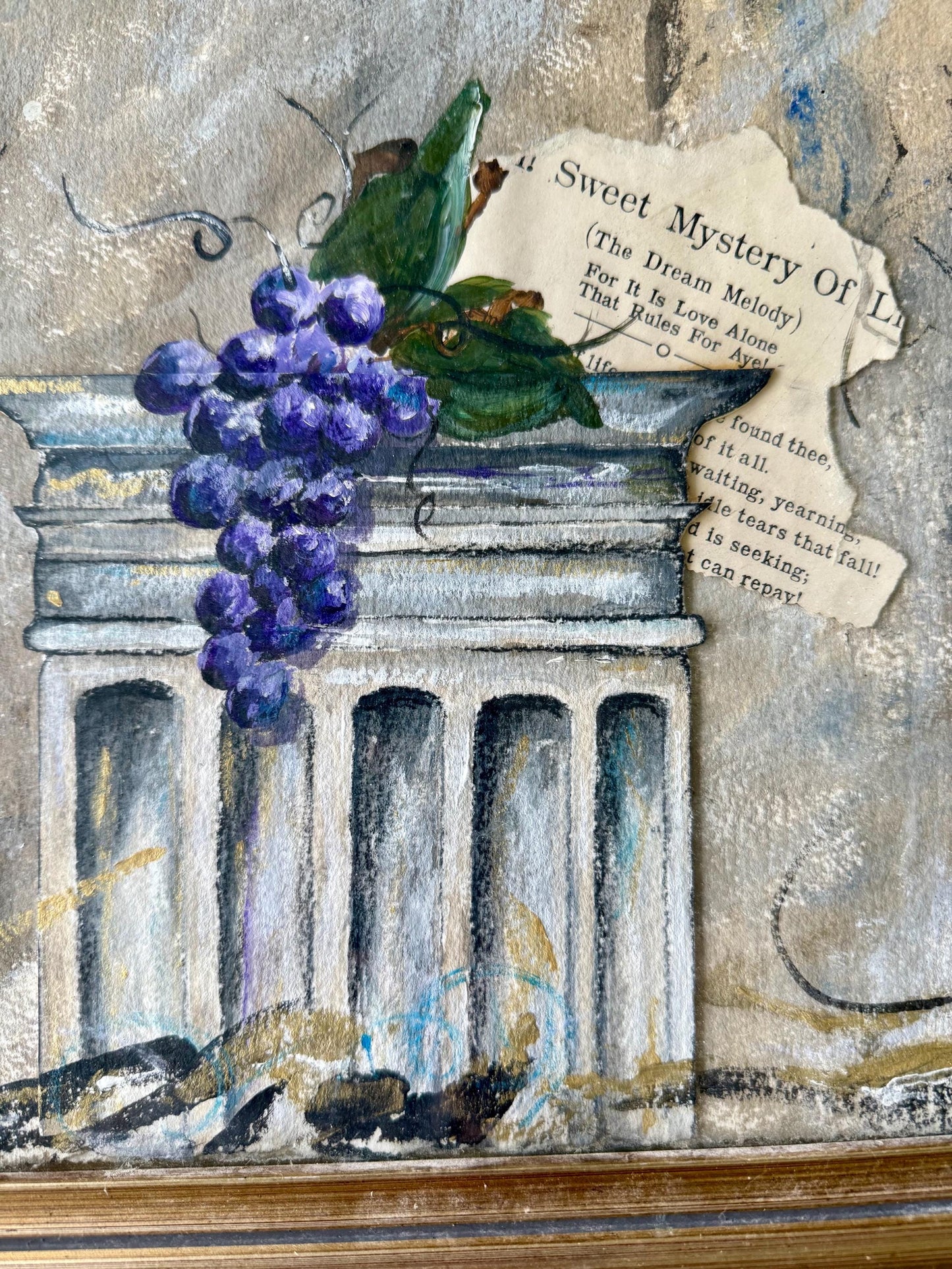 A Mixed Media Artwork Original Painting Sweet Mystery Vino Italiano Fine Art
