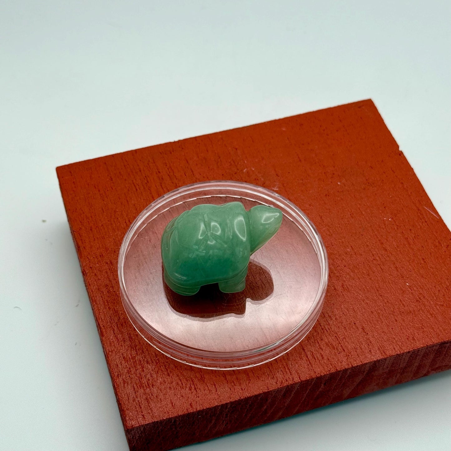 An Adorable Mini Miniature Turtle Carved Natural Green Aventurine Crystal Lucky Charm