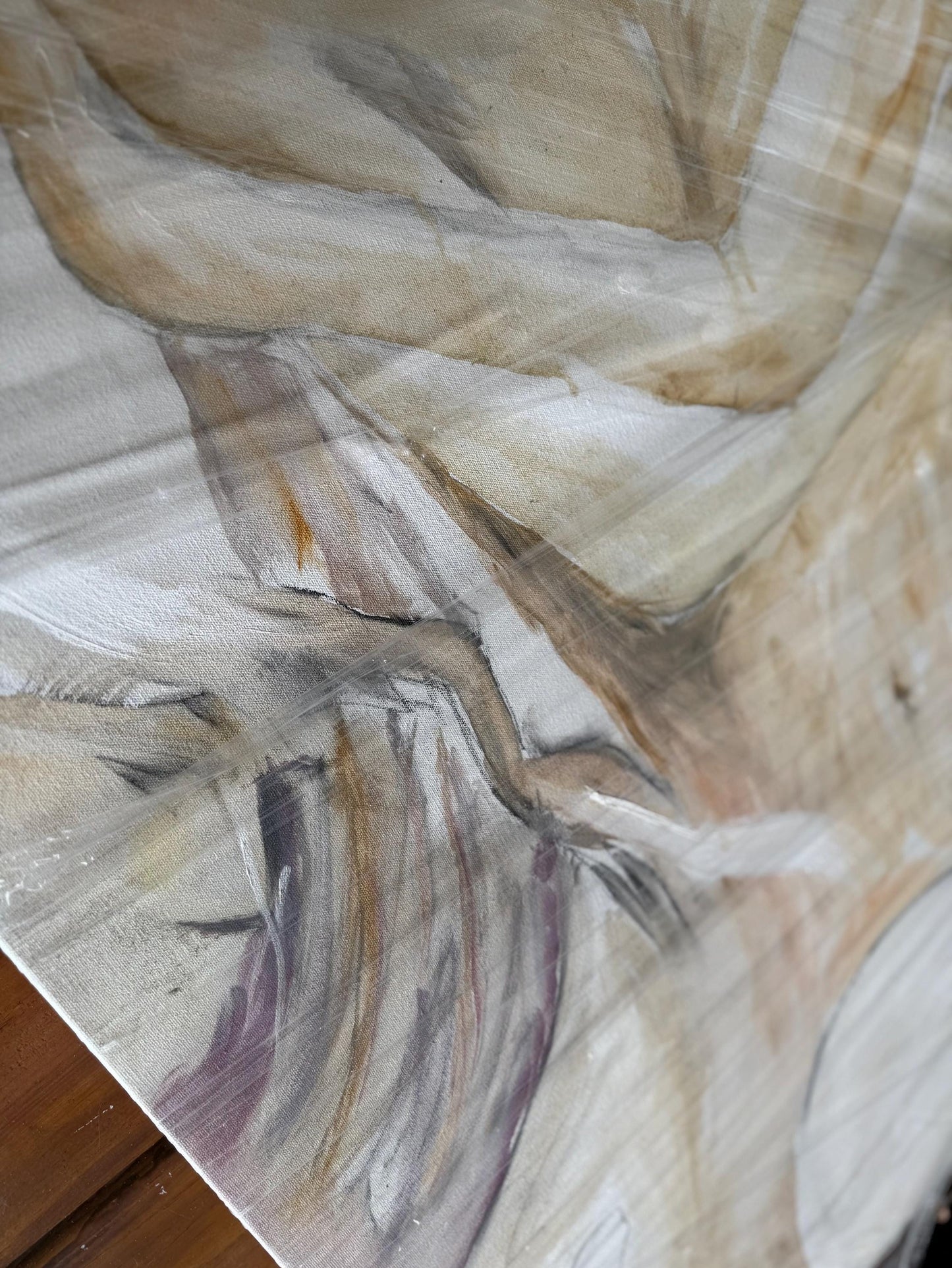 A Large Drawing Artist Artwork Original Signed Kim Skills Dated 2000 Woman Art