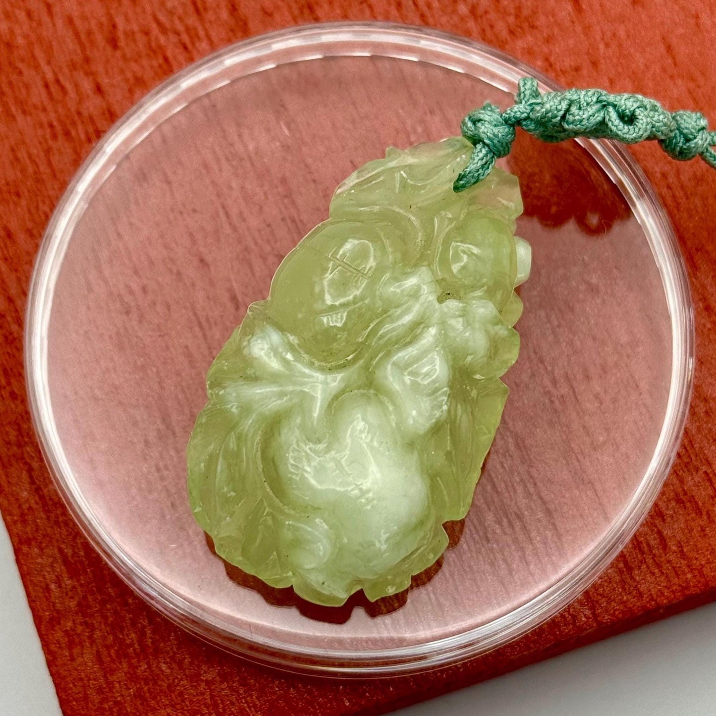 A Natural Fine Grade Green Jade Hand Carved Antique Asian Amulet Pendant Piece