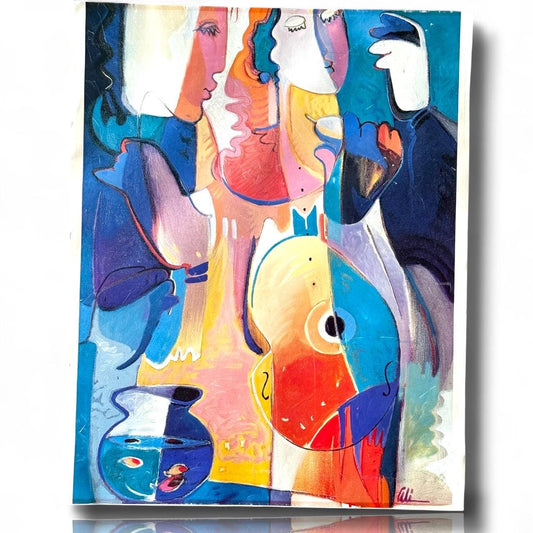 Las Olas Ali Golkar Signed Giclee Fine  art work Print Poster Lithograph Vintage