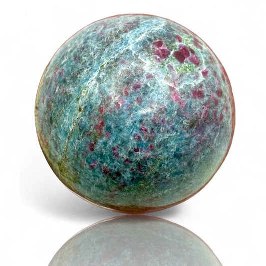 A Fine Ruby Kyanite Quartz Crystal Sphere Geode Mineral Specimen Charm