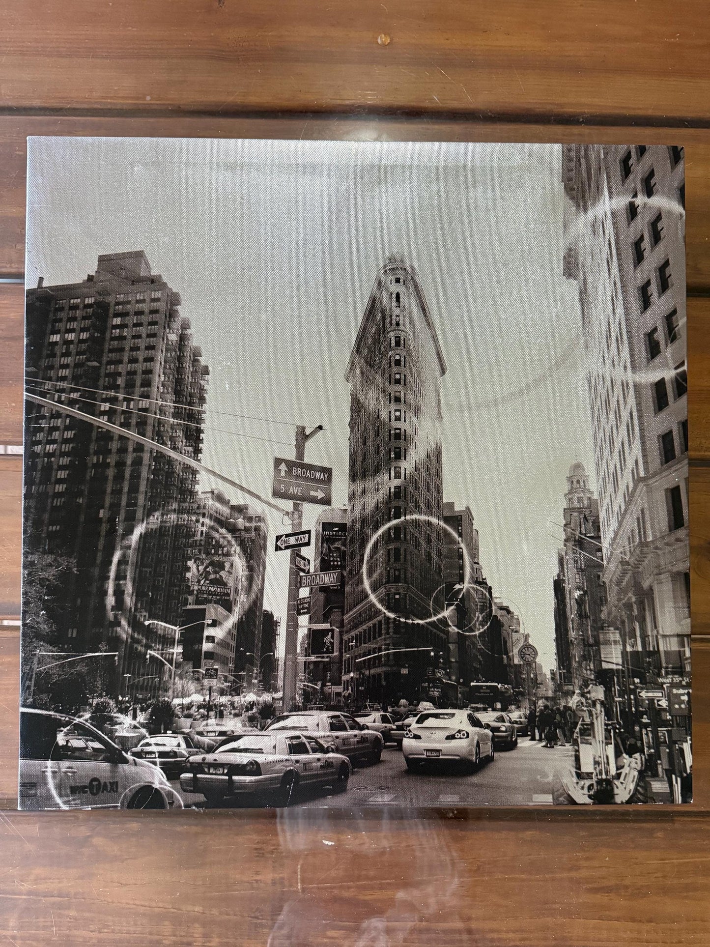 Flatiron Building New York City NY NYC Poster Canvas Metallic Black Grey WallArt