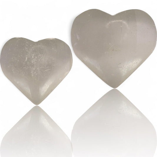 A heart shaped selenite crystal