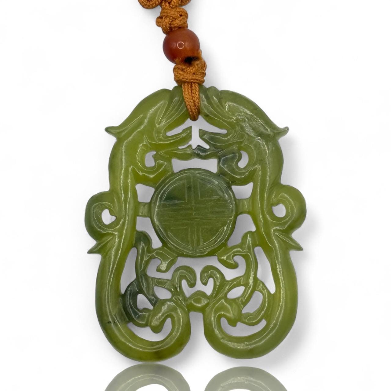 A Natural Fine Grade Green Jade Hand Carved Antique Asian Amulet Pendant Piece