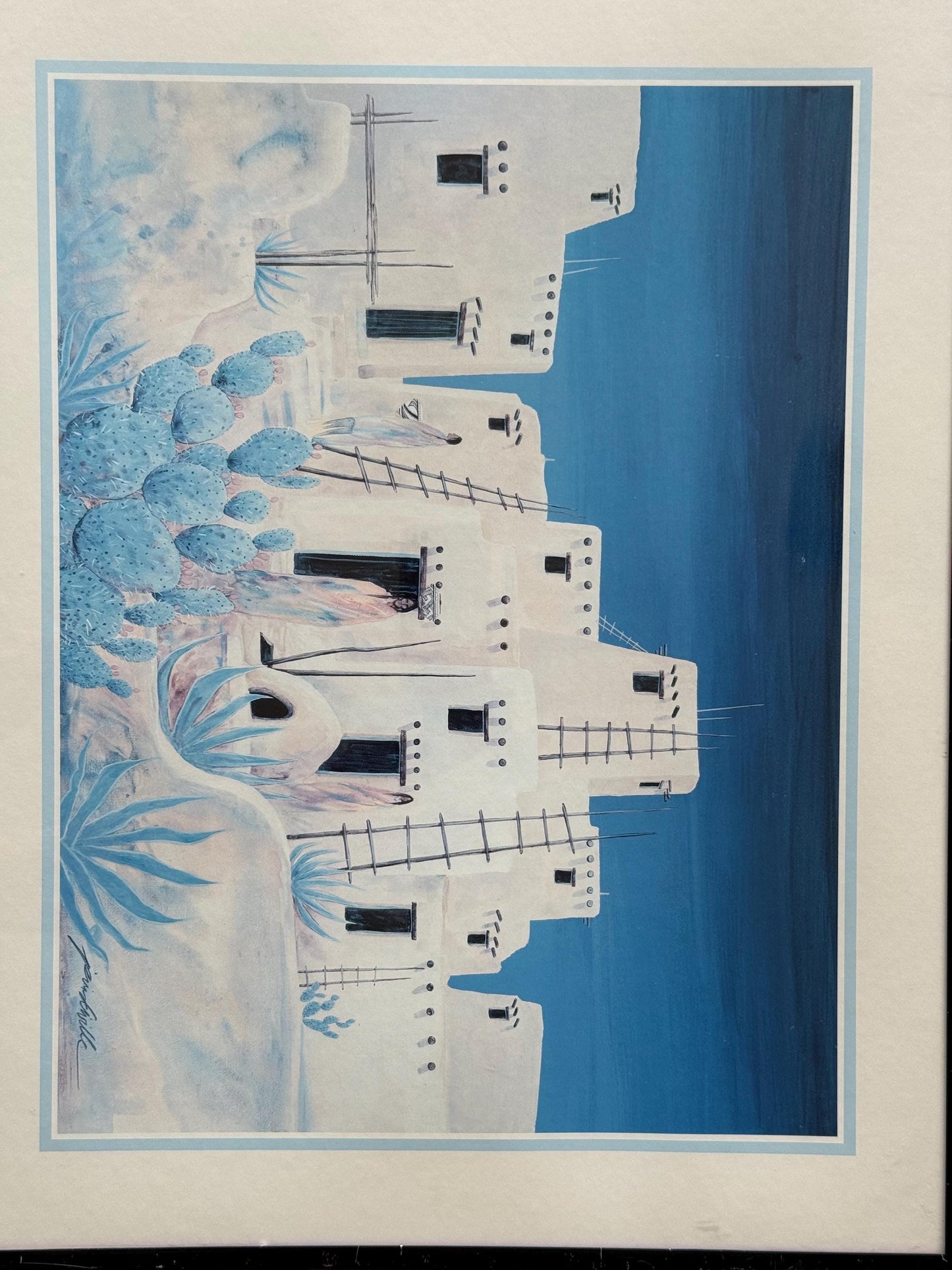 A Vintage Print Western Indian Pueblo Trading Post Jim Prindiville Art Poster