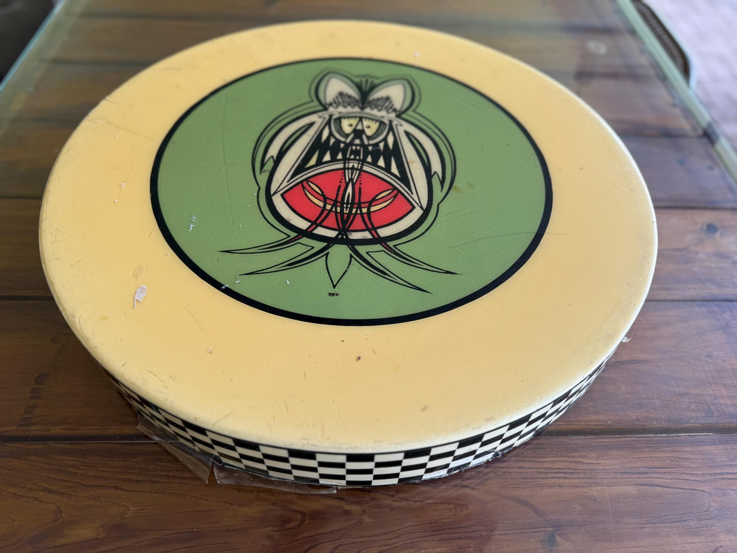 A Custom Ed Big Daddy Roth Rat Fink Hotrods Pinstriping Logo Checkered Tabletop