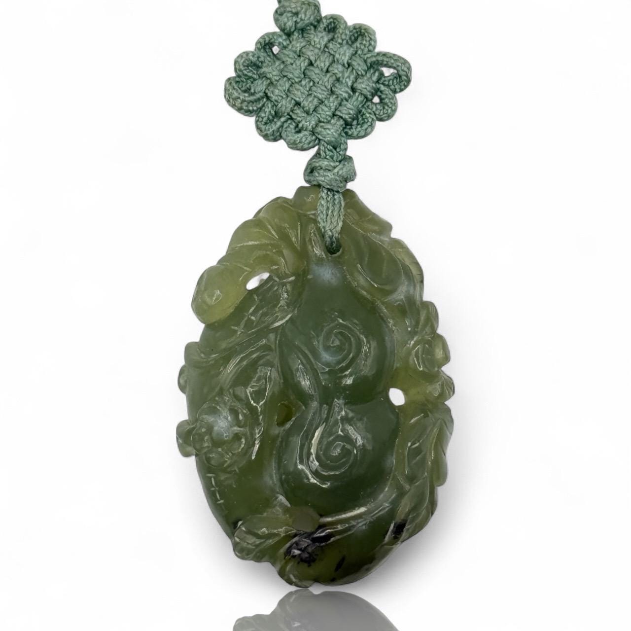 A Natural Fine Grade Green Jade Hand Carved Antique Asian Amulet Pendant Piece