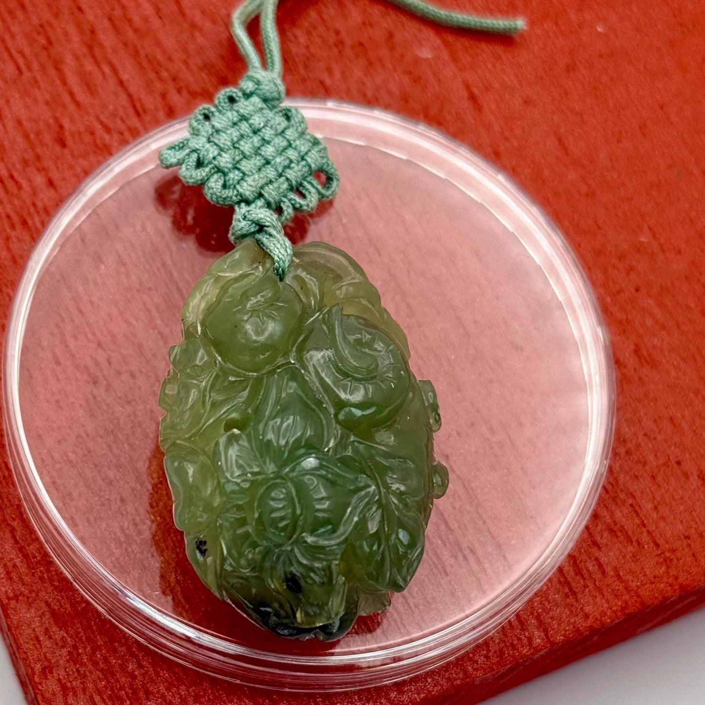 A Natural Fine Grade Green Jade Hand Carved Antique Asian Amulet Pendant Piece