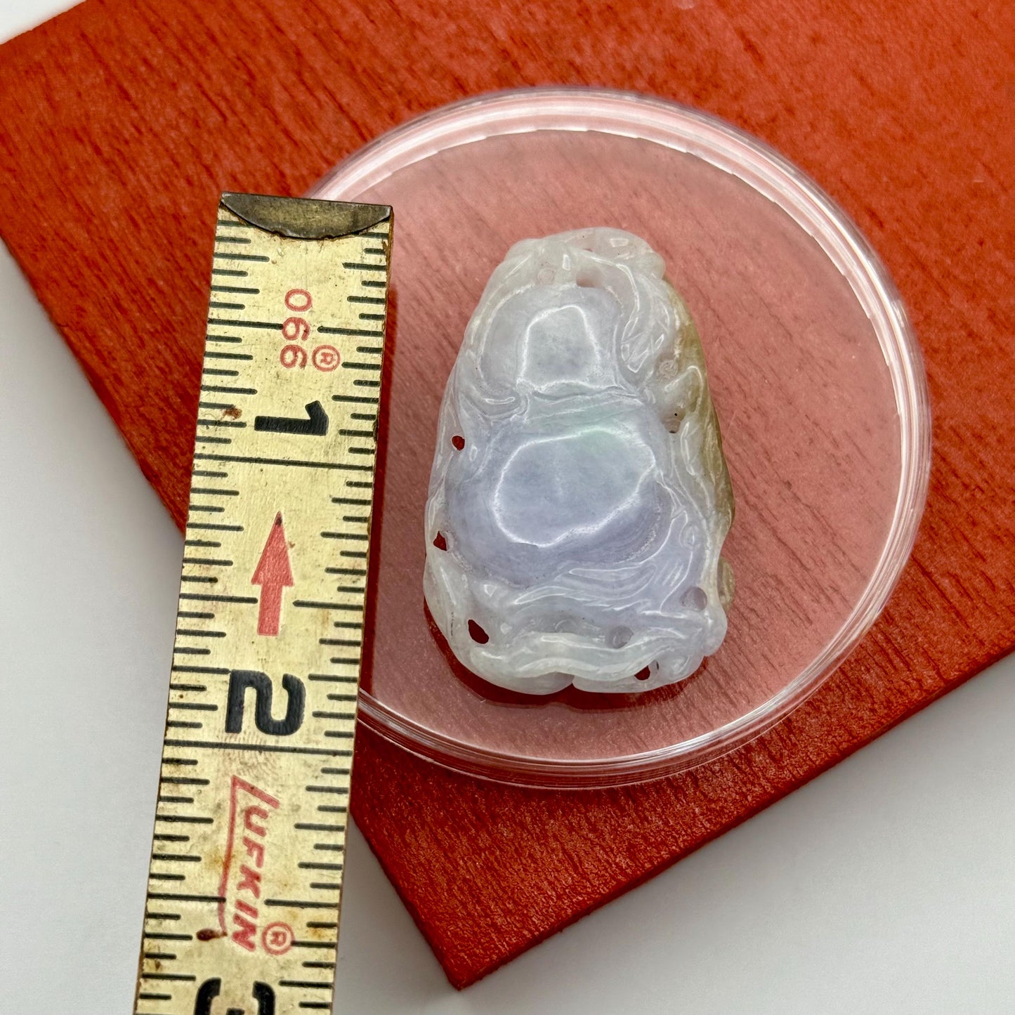 An Icy Clear White Lavender Green Jade Jadeite Fine Old Piece Pendant Amulet