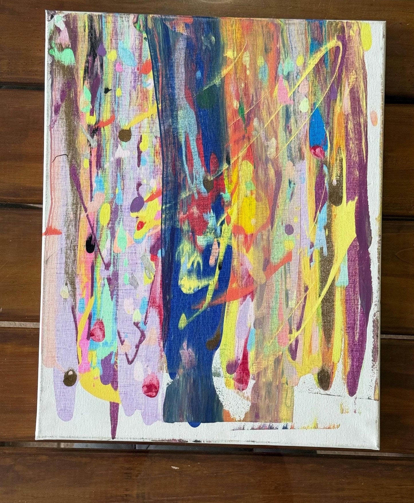 Color Abstract Expressionist Painting Original Canvas Artwork Artist Signed Art