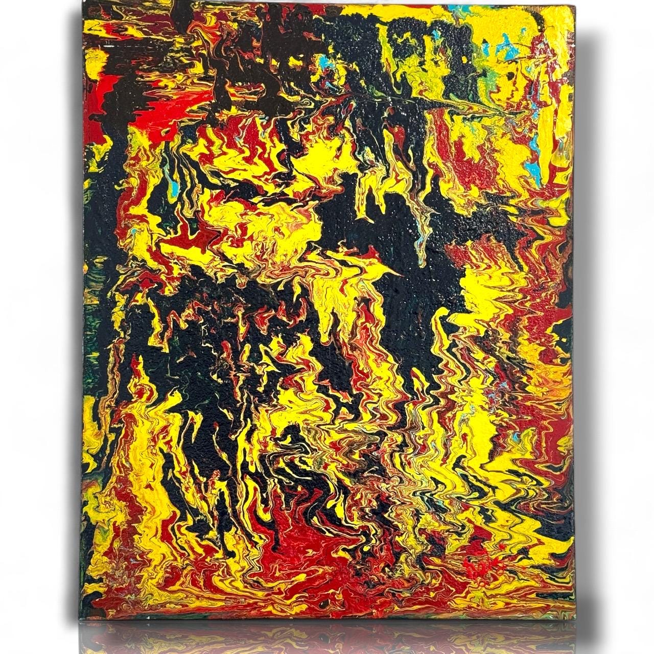 An Original Painted Canvas Art Signed By Kathy Linden Abstract Expressionist Art