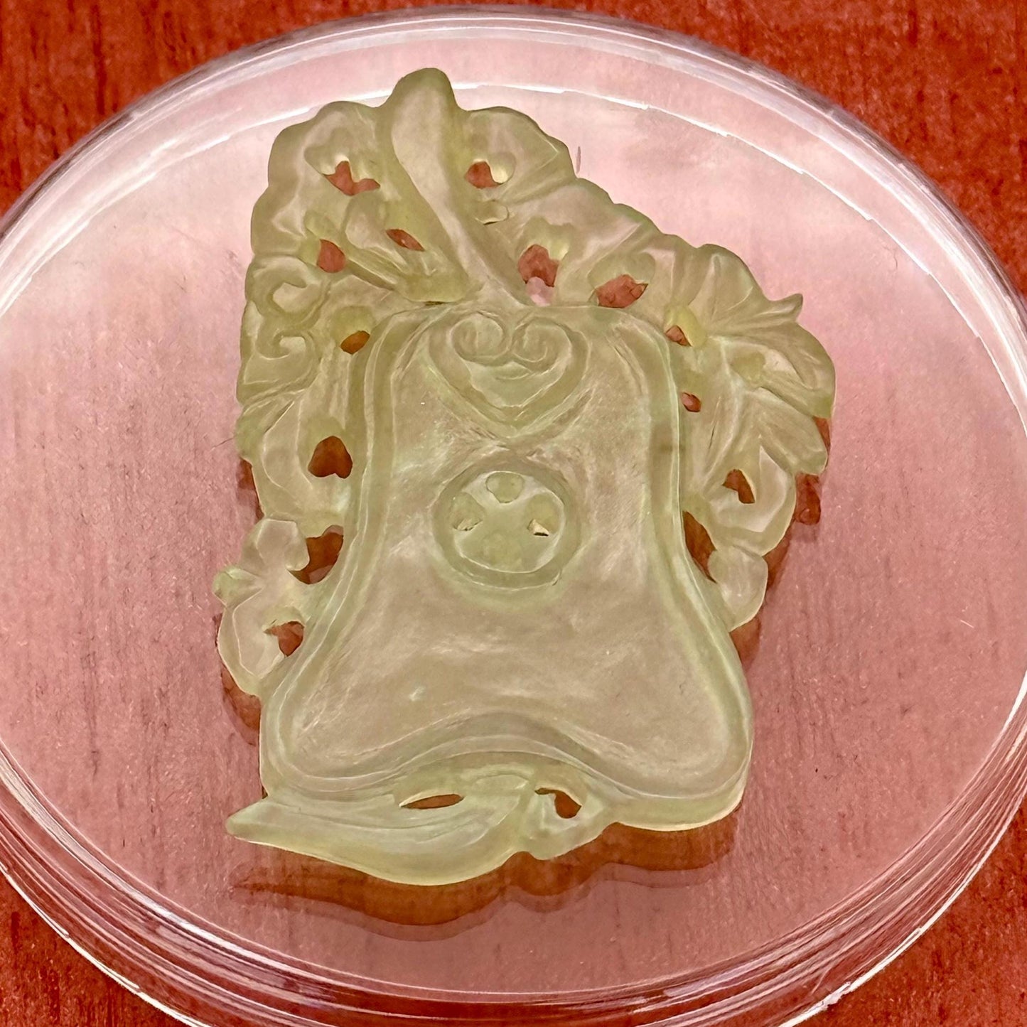 Antique Natural Jade Grade A Fan Carved Pendant Amulet Medallion Collector piece