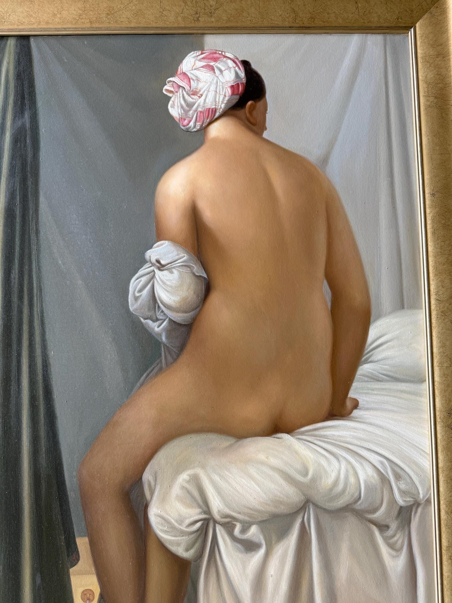 A Original Artwork painted canvas art artwork of nude woman showing back 42x25