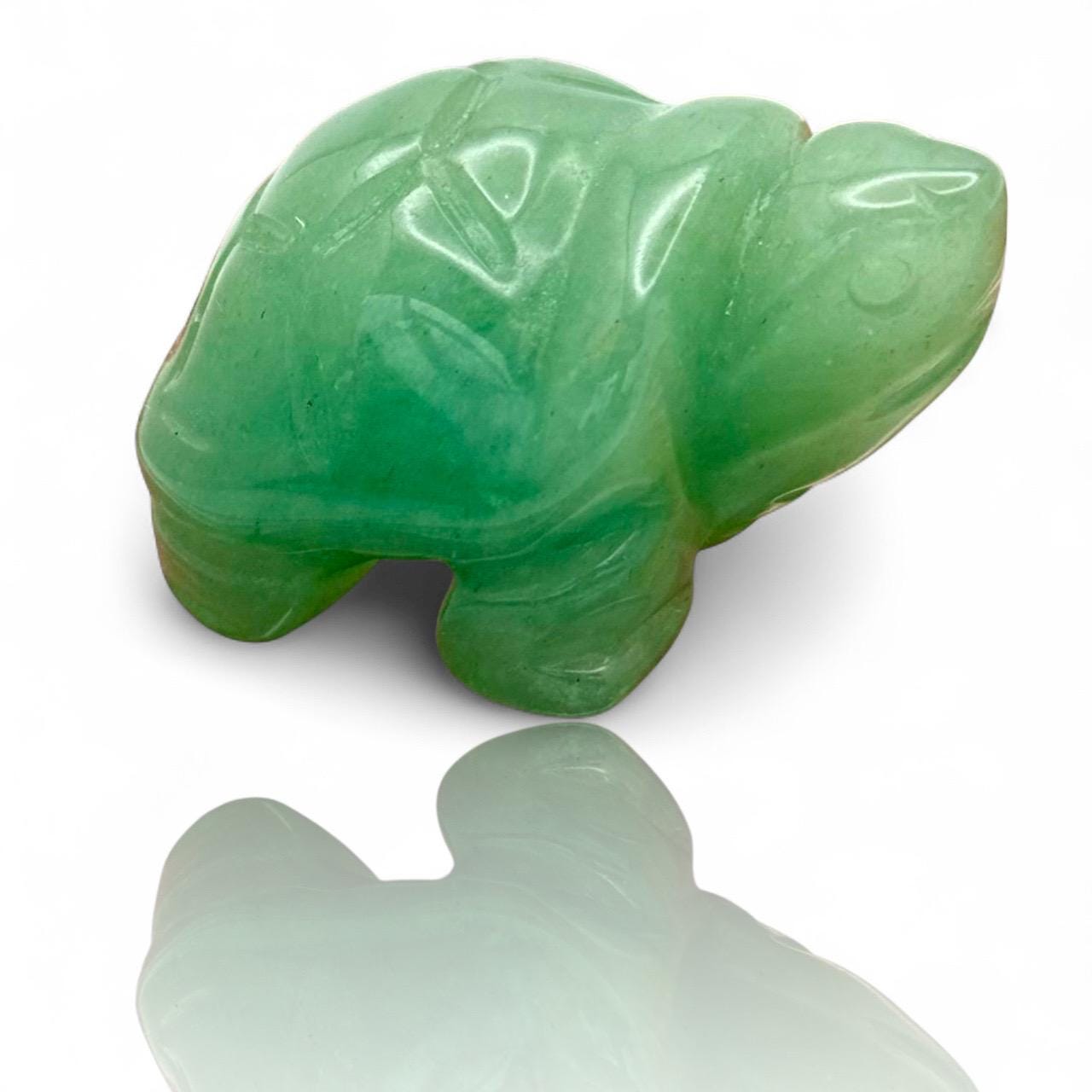 An Adorable Mini Miniature Turtle Carved Natural Green Aventurine Crystal Lucky Charm