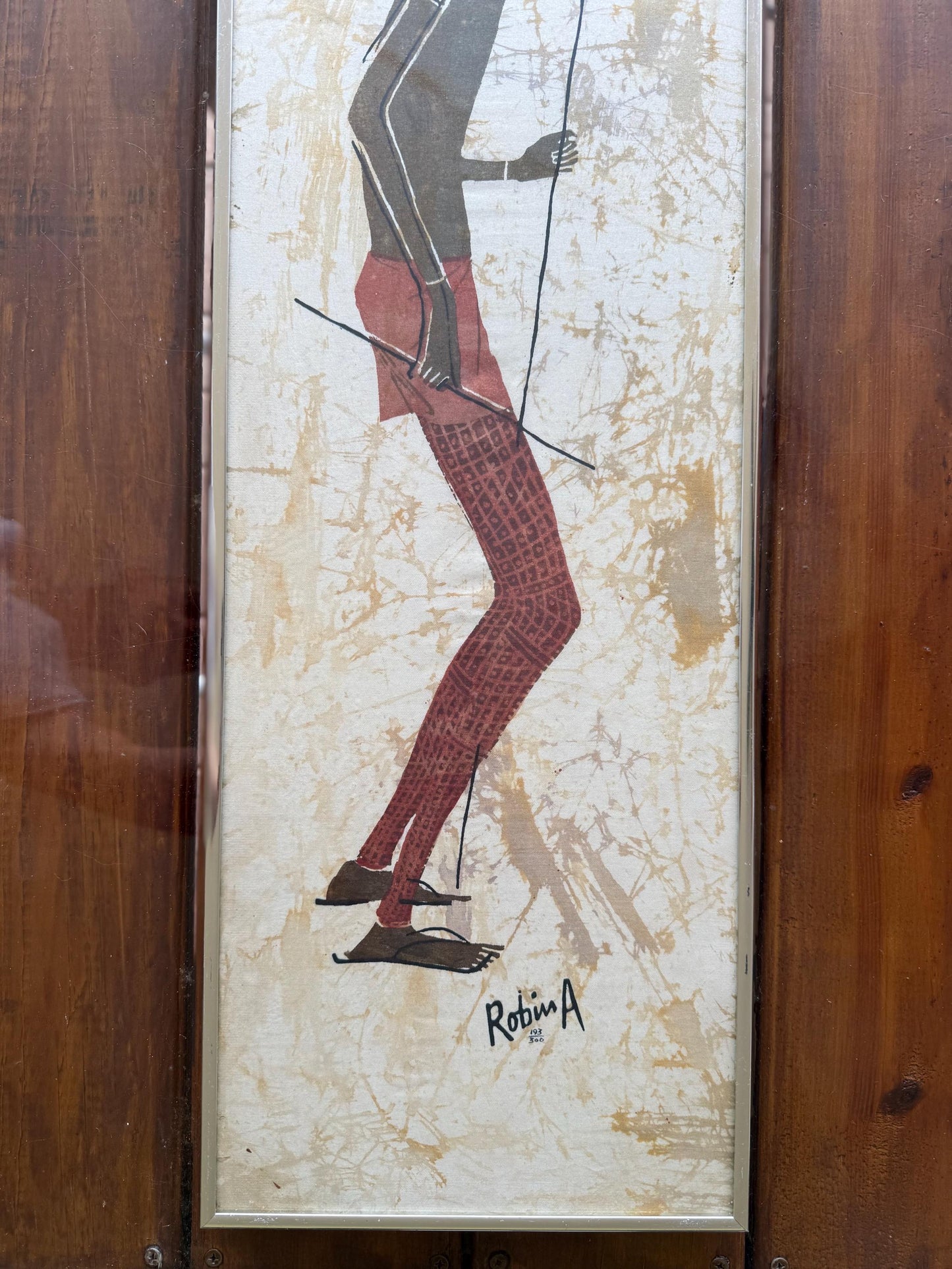 Original Hand Painted Silk Fabric Cloth African Batik Art Signed Robin Anderson