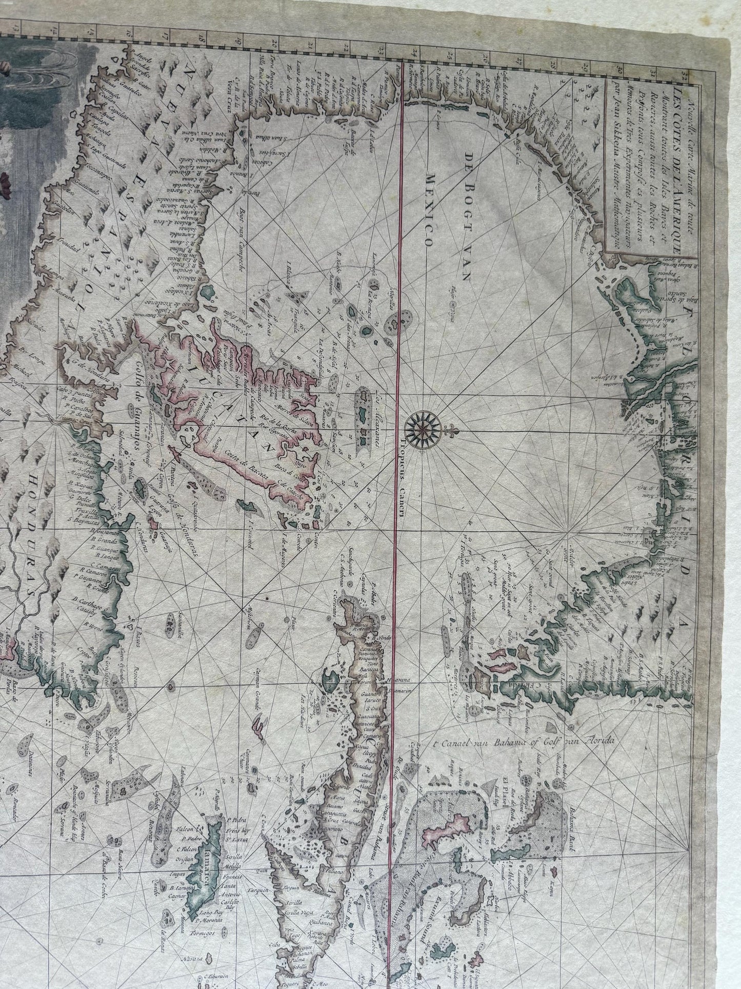 A Rare 18th Century Sea Chart of West Indies Gerard Van Keulen Limited Edition