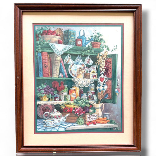 A Vintage Art Print Barbara Mock Farmers Market House Grandma’s Cupboard Decor