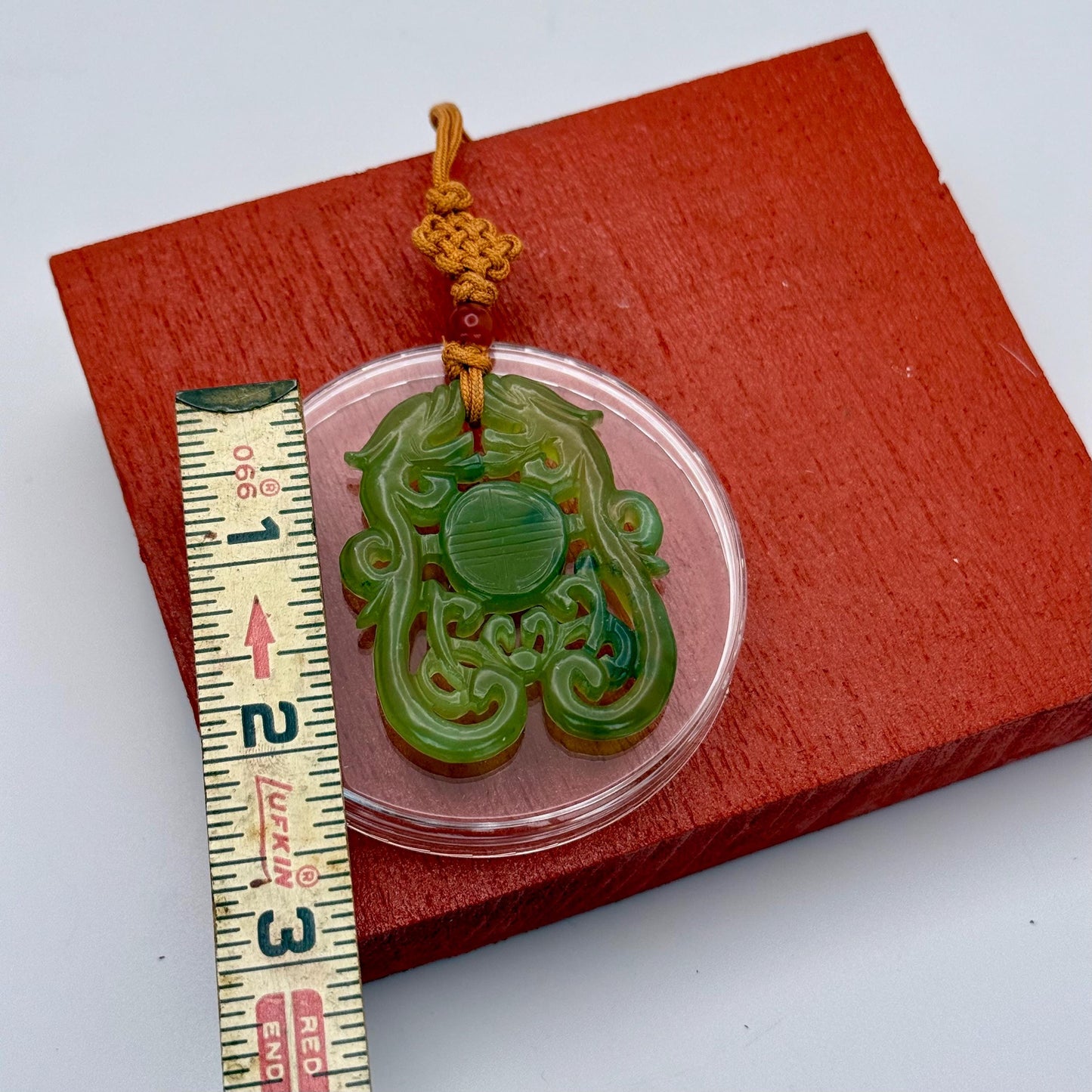 A Natural Fine Grade Green Jade Hand Carved Antique Asian Amulet Pendant Piece