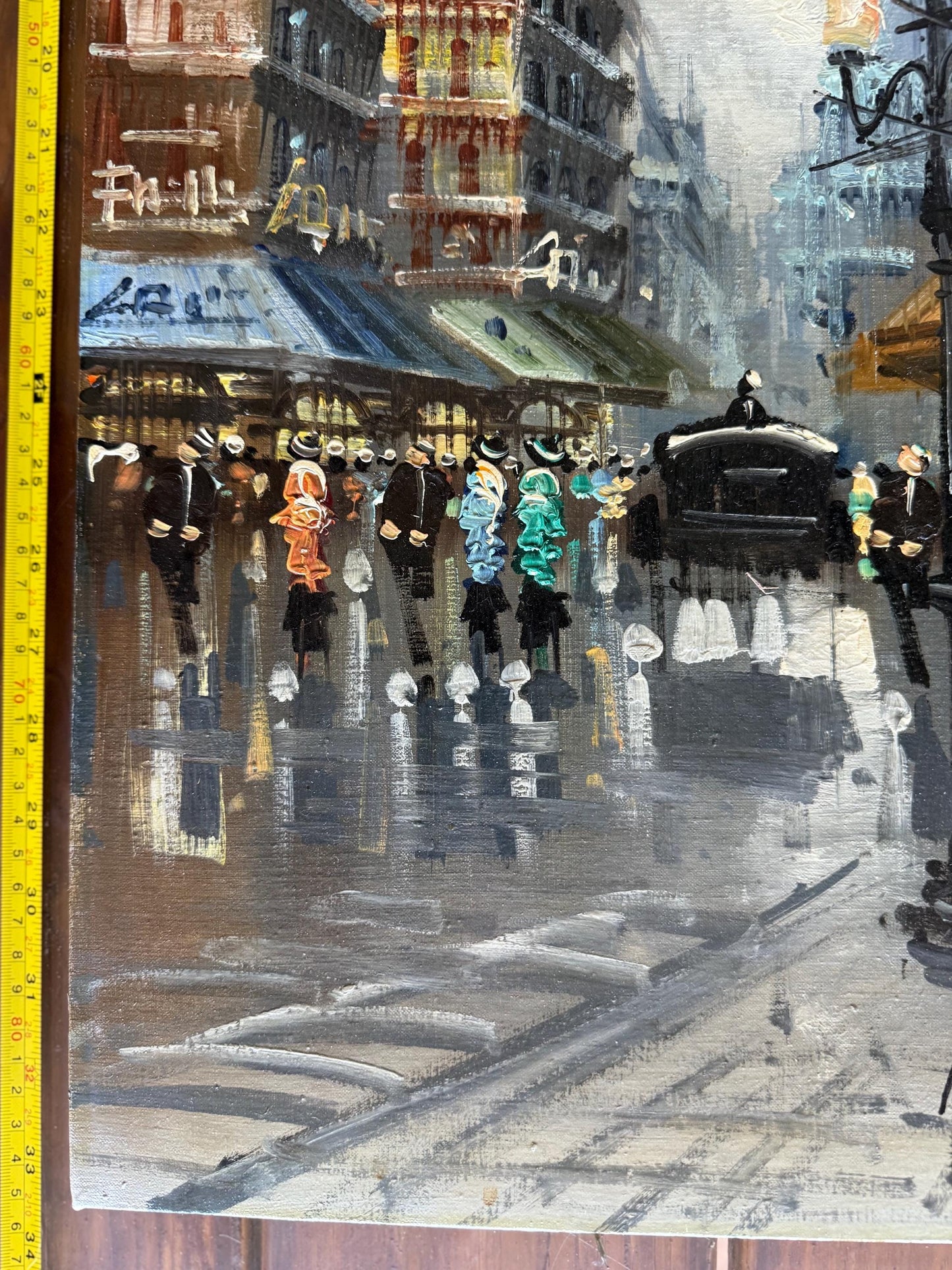 Signed Antonio DeVity Original Oil On Canva Paris City Street Scene Parisian Art