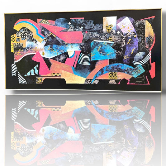 Large Abstract Modern Gold Foil Lithograph Momentary Lapse of Time John Douglas