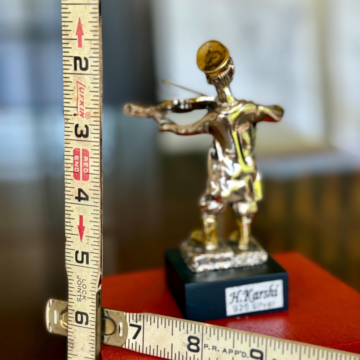 Fiddler on The Roof Violinist Vintage Judaica Figurine 1955 H Karshi Silver Gold