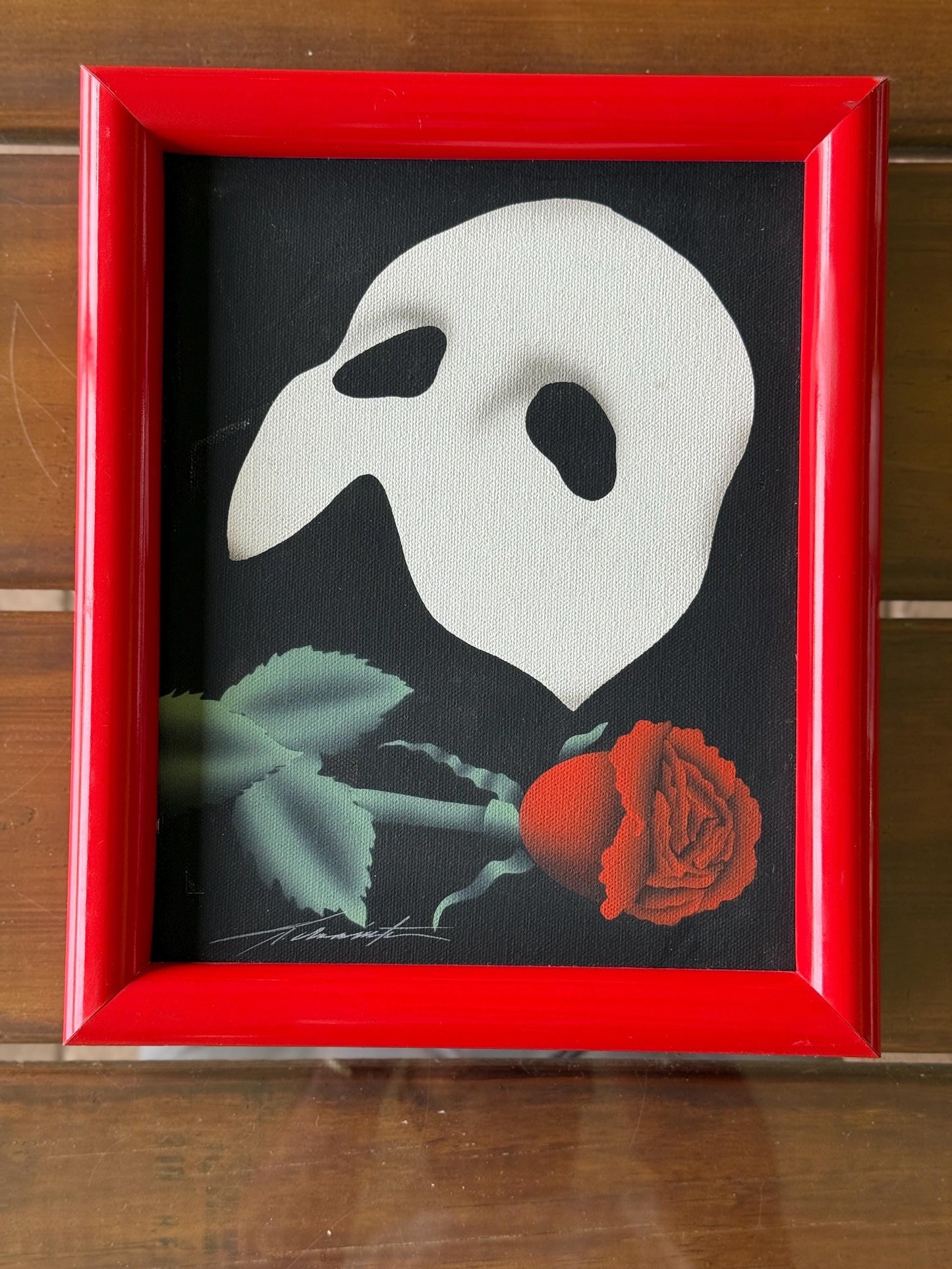 A Signed Dated Artist Original Painted Canva Phantom of the Opera Fine Art Piece