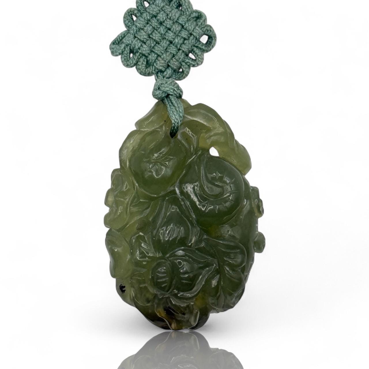 A Natural Fine Grade Green Jade Hand Carved Antique Asian Amulet Pendant Piece