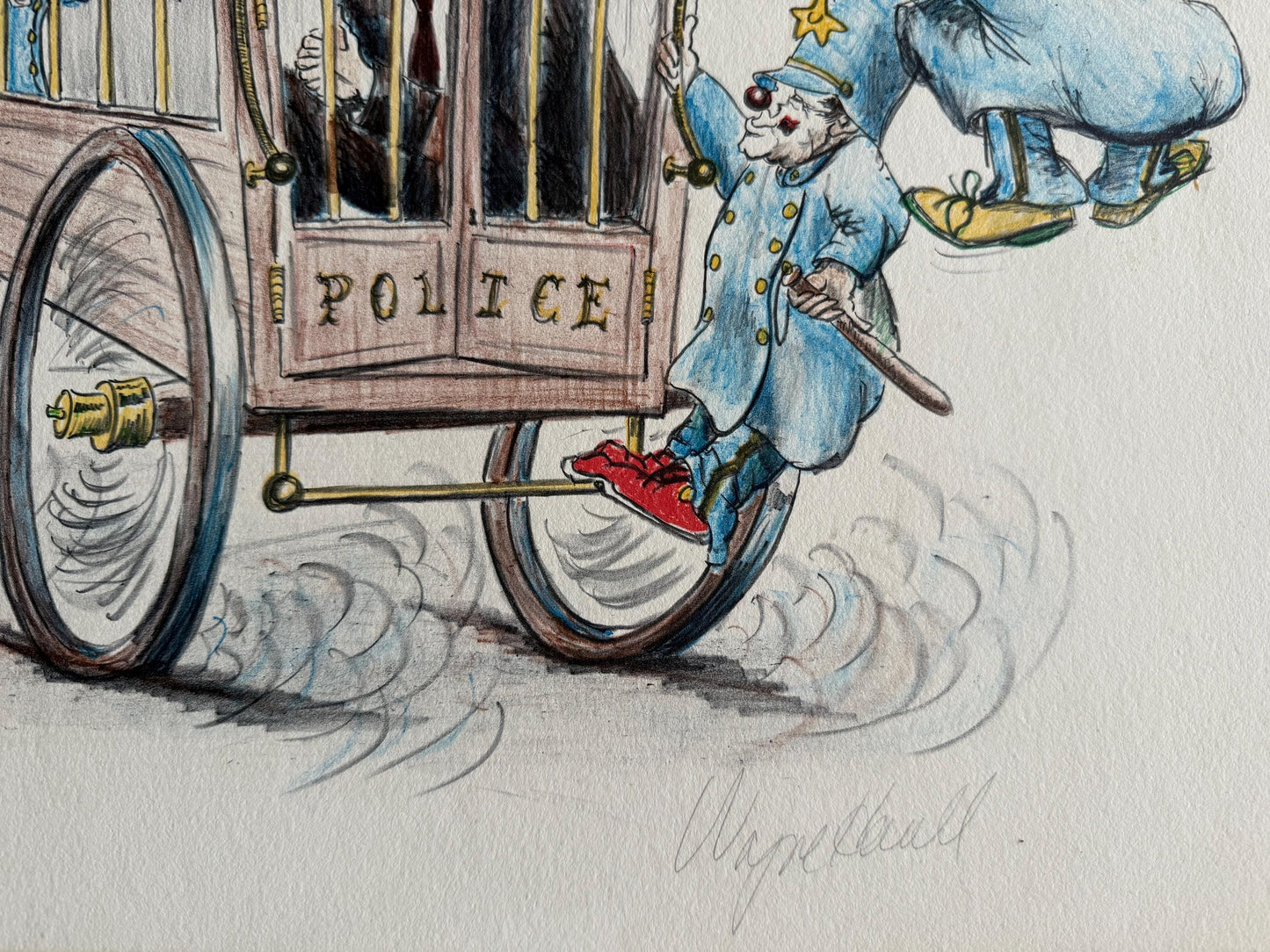 A Vtg Artist Original Signed Drawing Wayne Howell Numbered Art Nixon Godfather