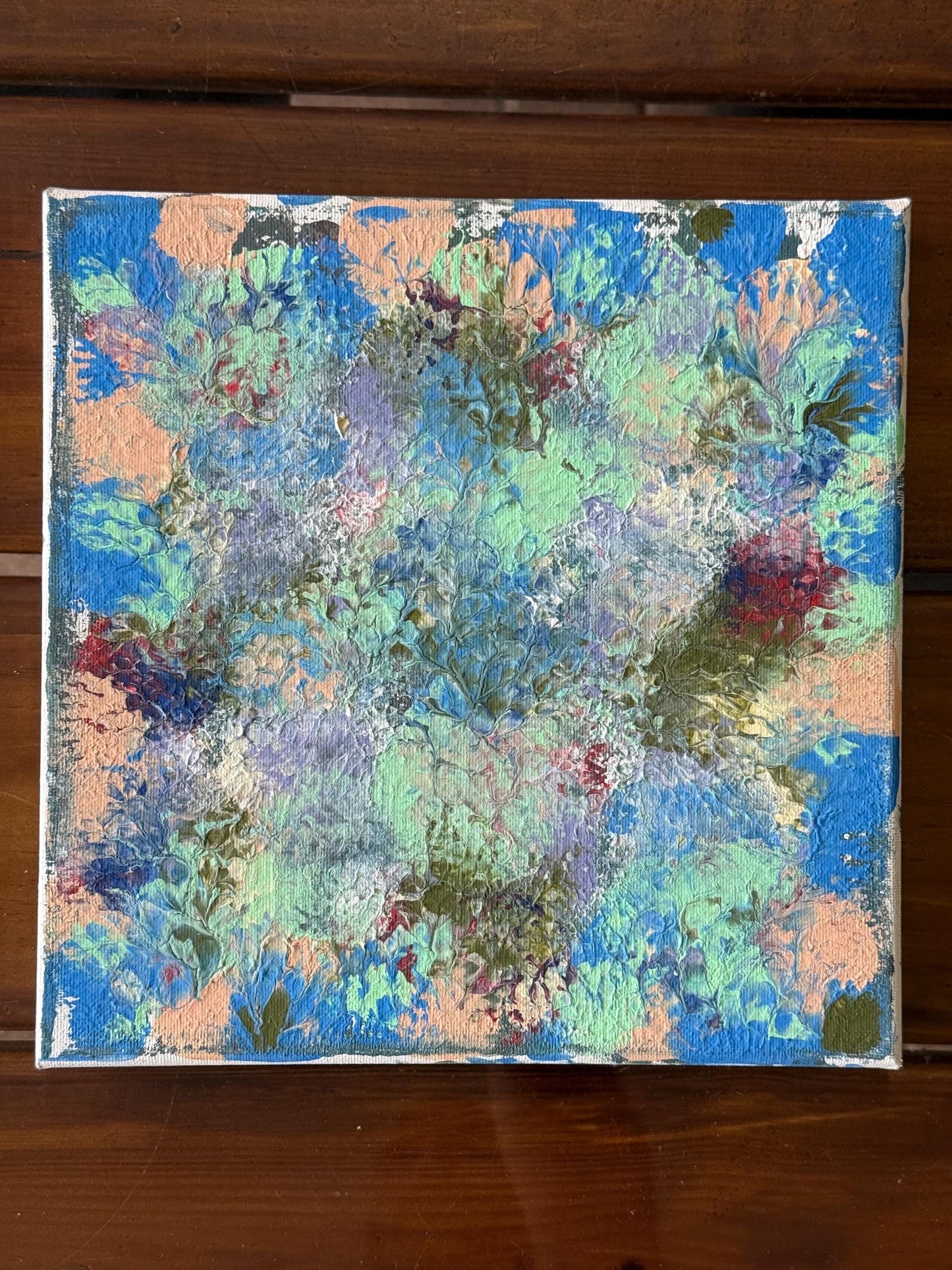 Color Blast Abstract Floral Textured Paint Original Canvas Art Artist Signed