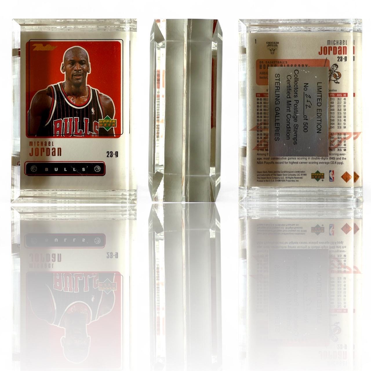A Michael Jordan 1999 Upper Deck Retro 1 NBA Chicago Bulls Basketball Crystal Case