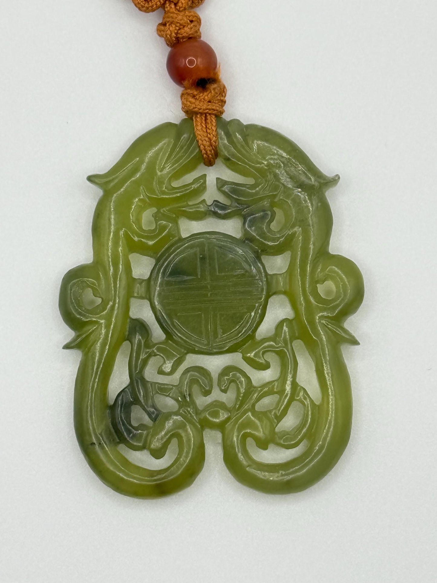 A Natural Fine Grade Green Jade Hand Carved Antique Asian Amulet Pendant Piece