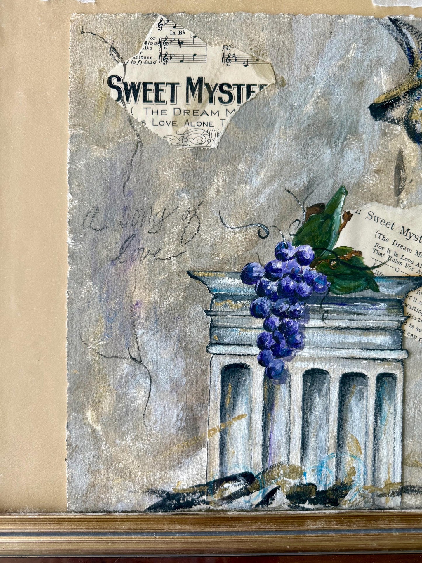A Mixed Media Artwork Original Painting Sweet Mystery Vino Italiano Fine Art
