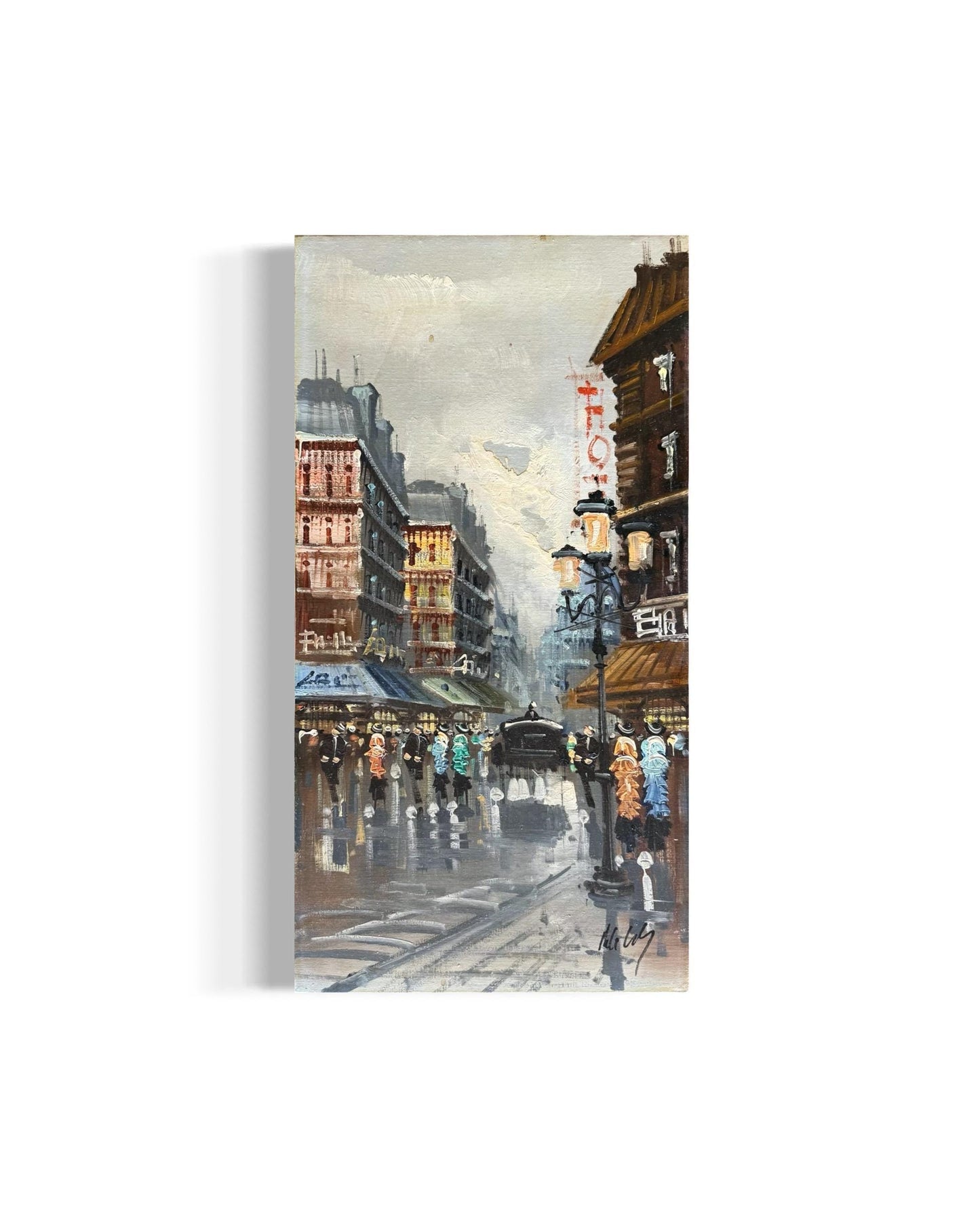 Signed Antonio DeVity Original Oil On Canva Paris City Street Scene Parisian Art